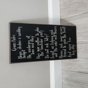 Groom Rules Sign